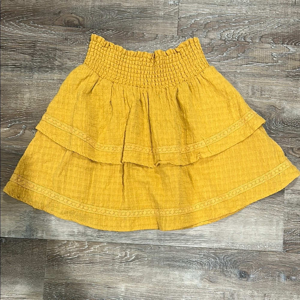 ••GIRLS••CHELSEA&VIOLET••Yellow Smocked Tiered Skirt